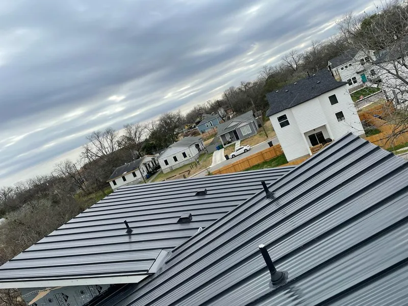 Standing seam metal roof panels with vents for Skylight Repair in La Homa